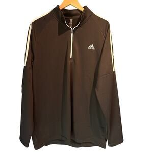 Adidas XL Golf 3-stripe Men's Black Long Sleeve Active Wear Top NWT Sporty Gym